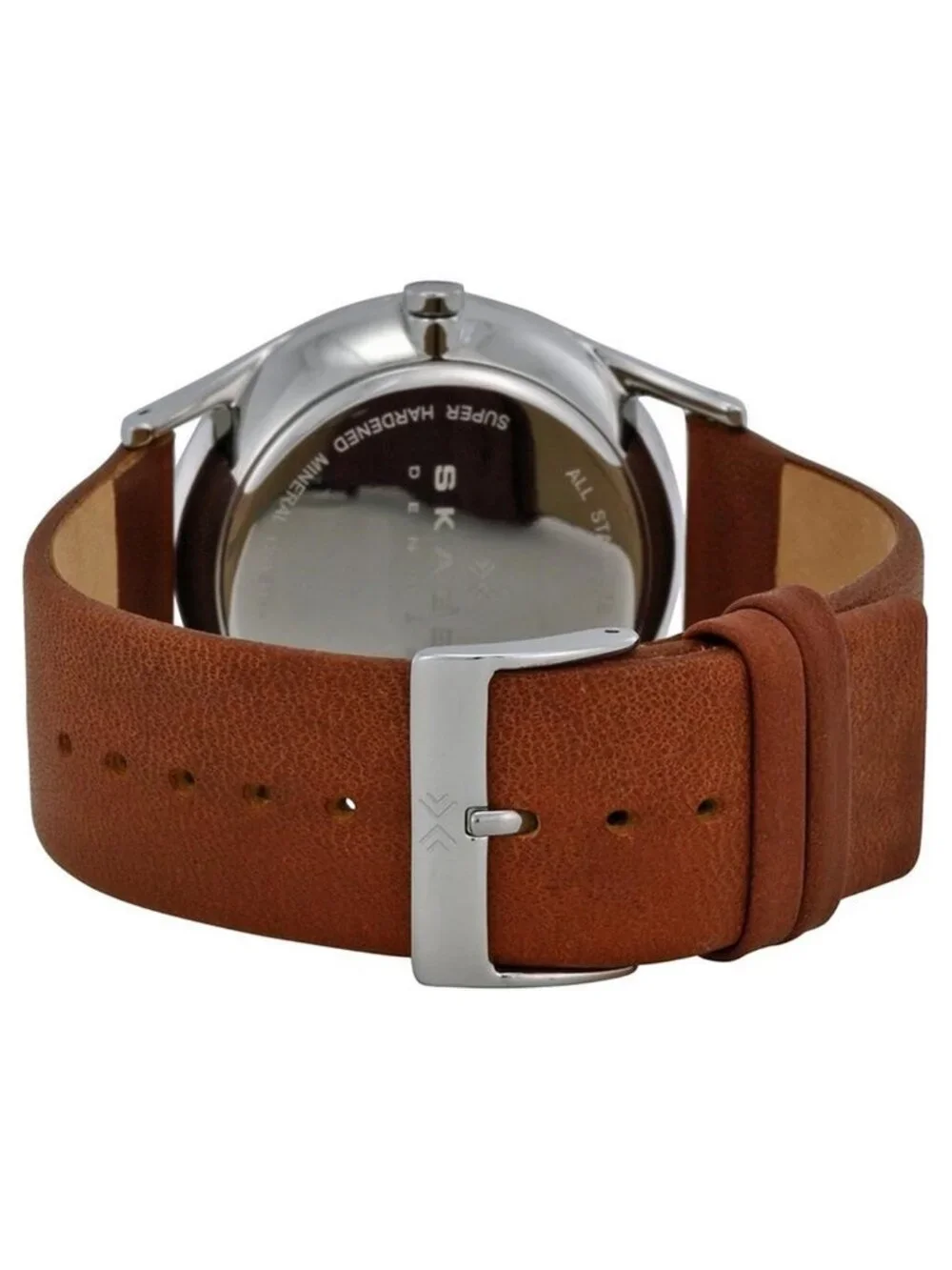 NWT Skagen Holst Charcoal Dial Brown Leather Men's Watch